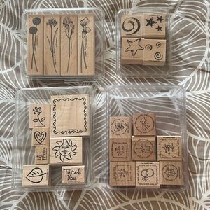 Stampin' Up! Wooden Stamp Set with Various Designs